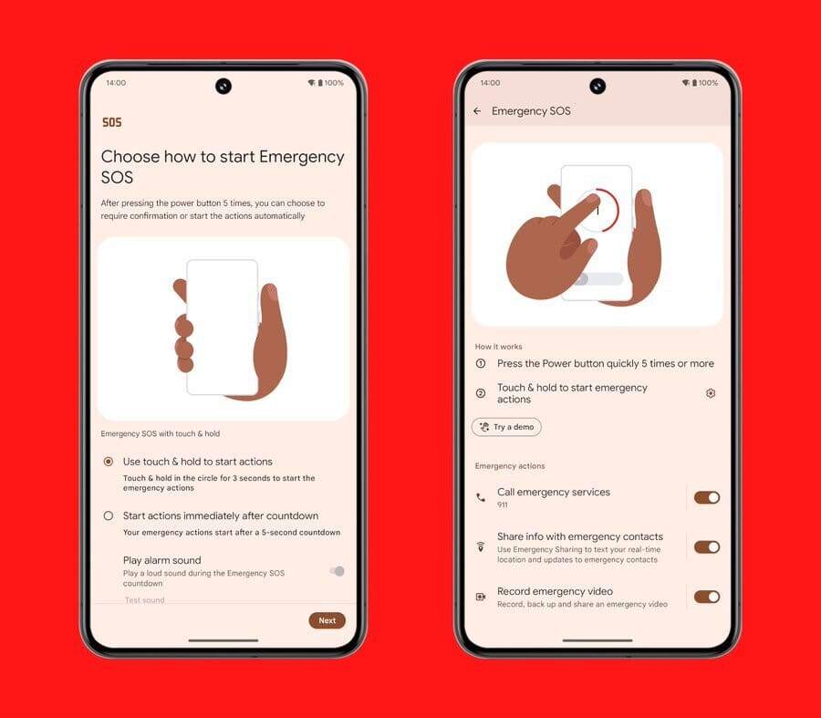 Android users can decide to disable 'Hold & Touch' if they want a more automatic emergency system - First responders throughout the world will be happy with this change Google made to Android