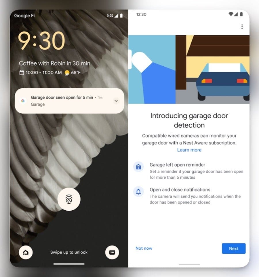 Google Home app adds outdoor Nest cam, AI-powered open garage door detection, and more features